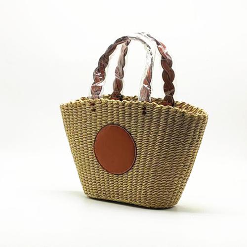 Paper & Straw Weave Woven Shoulder Bag hollow khaki PC