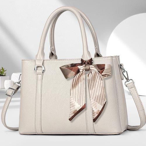 PU Leather with silk scarf & Tote Bag Handbag PC