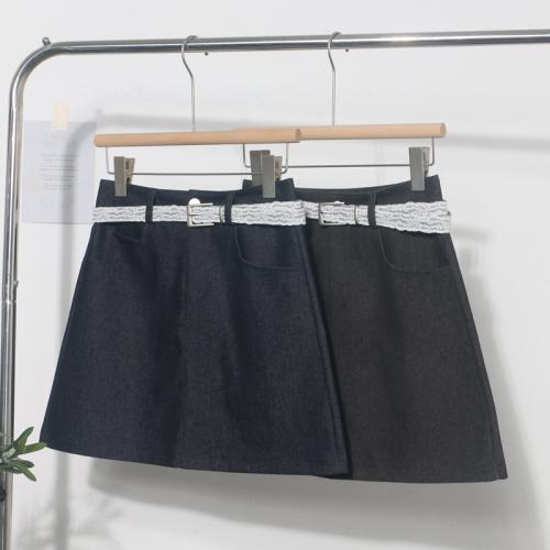 Polyester Jeans Dress with belt & anti emptied & with pocket PC