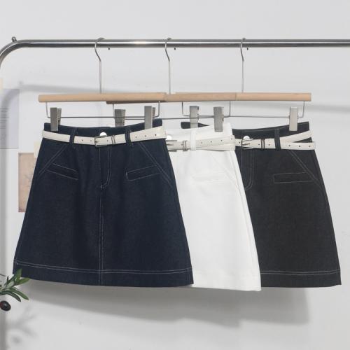 Polyester High Waist Sheath Skirt with belt PC