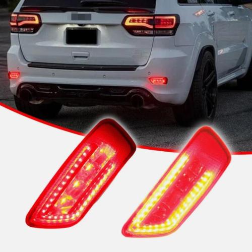 2PCS Red LED Rear Bumper Fog Tail Brake Lights For 2011-2020 Jeep Grand Cherokee