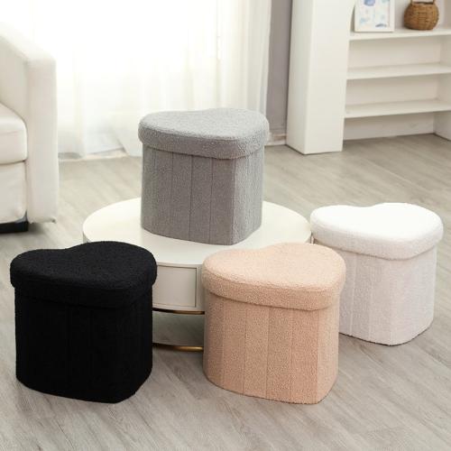 Medium Density Fiberboard & Berber Fleece Storage Stool for storage & durable Solid PC