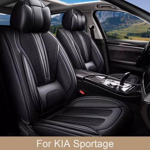 For Kia Sportage 2009-2024 Front & Rear Car  Covers Faux Leather Full Set