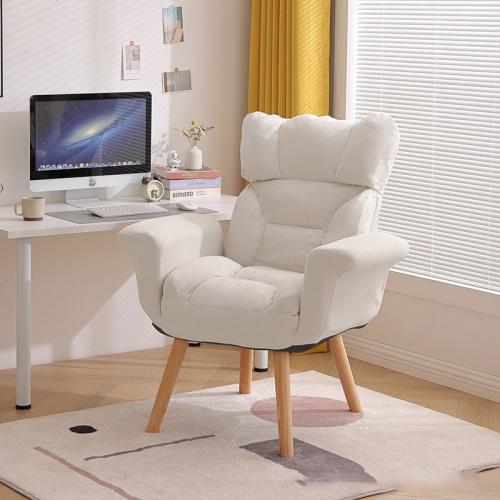 Solid Wood & Cotton Linen adjustable Casual House Chair beige PC