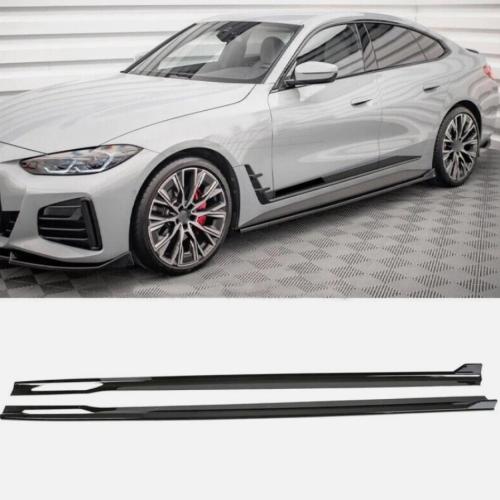 Fits For 2021-2025 BMW 4 Series G26 Gran Coupe 4D Side Skirts Extension Gloss Black