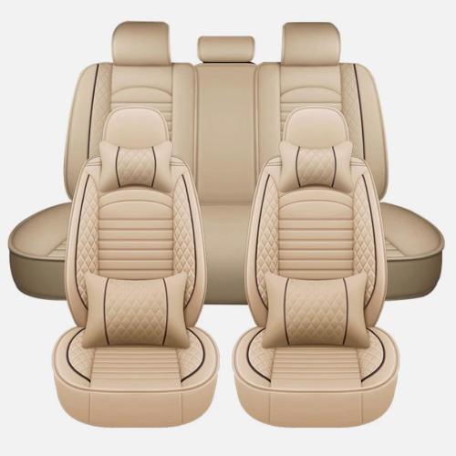 For Mercedes Benz 5 Seats Car Seat Covers Full Set Leather Front Rear Padded Mat