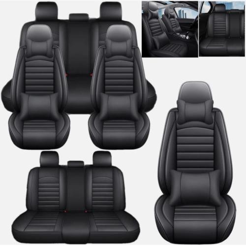 For Toyota RAV4 Full Set Car 5 Seat Cover Luxury PU Leather Front Rear Cushion
