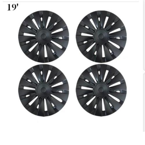 19inch Full Coverage 4PCS Matte Black Wheel Covers Model Y Hubcaps for Tesla