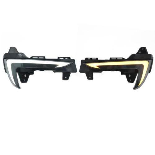 FOR 20-24 TESLA MODEL Y FRONT BUMPER TRI-COLOR SEQUENTIAL LED DRL FOG LIGHT LAMP