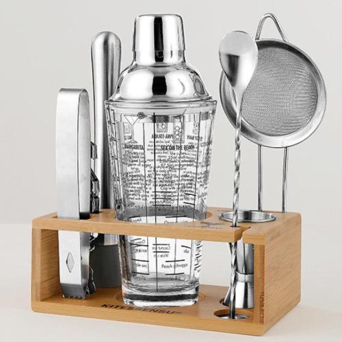 304 Roestvrij staal & Glas Cocktail Shaker Set stuk