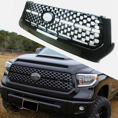 Front Grille For Toyota Tundra 2014-2021 ABS Mesh Grill Replacement Gloss Black