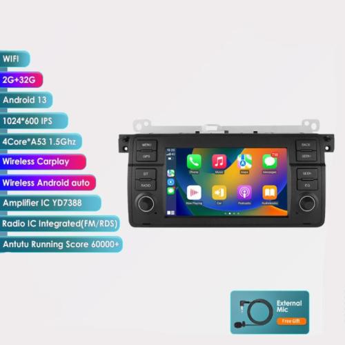 7 inch Car Stereo For BMW  E46 M3 Apple CarPlay Radio GPS NAVI Android 32GB
