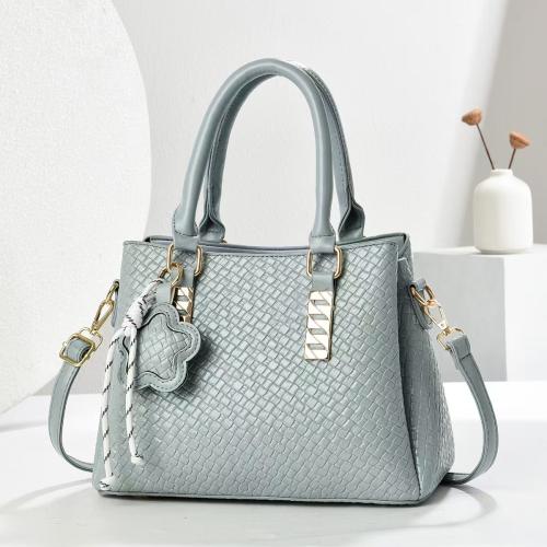 PU Leather Handbag with hanging ornament & large capacity & waterproof crocodile grain PC