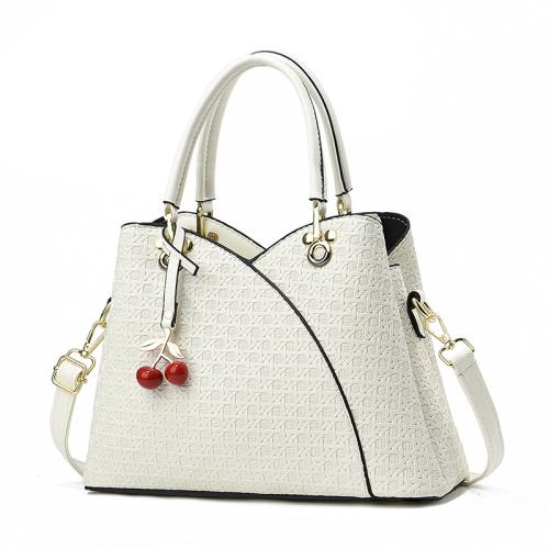 PU Leather Easy Matching Handbag with hanging ornament & durable & large capacity & waterproof PC