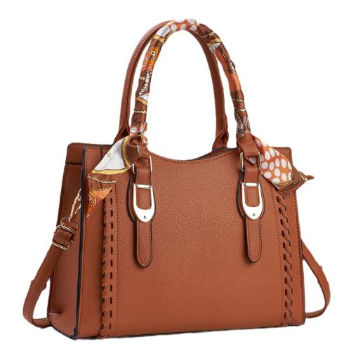 PU Leather with silk scarf & Easy Matching Handbag waterproof Lichee Grain PC