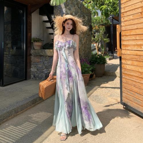 Polyester Slim One-piece Dress mixed colors PC