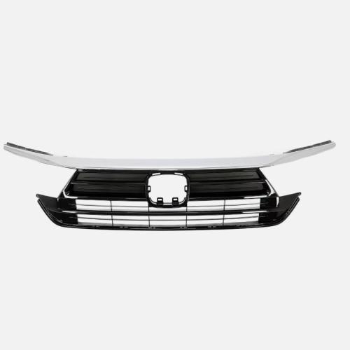 For Honda Odyssey 2021-2023 Front Upper ABS Black Grille Grill Chrome Molding