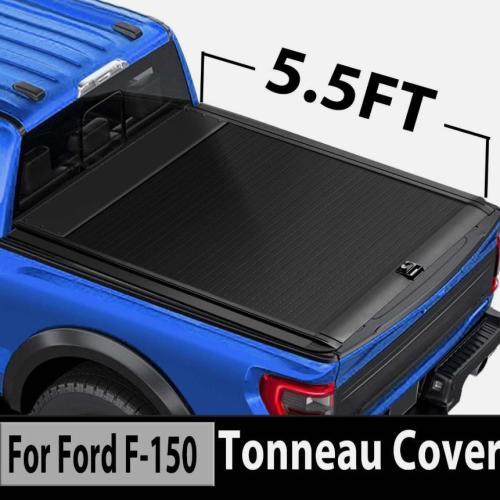 5.5FT Truck Bed Cover Retractable Hard Tonneau Cover For 2015-2025 Ford F-150