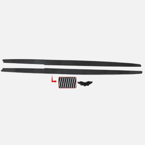 Carbon Fiber Look Side skirts Extension For BMW 5 Series E60 E61 M5 2004-2010