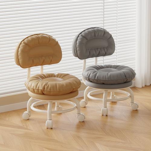Sponge & Iron & PU Leather 360degree rotation Stool with caster Solid PC