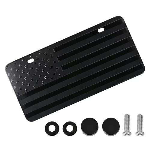 Front Flag License Plate Custom Novelty Vintage Aluminum Metal 3D Pfenk License Plate 6 x 12 inch Black
