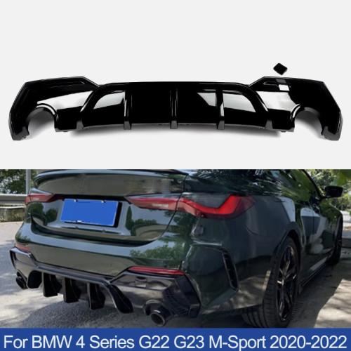 For 2020-2022 BMW 4 Series G22 G23 430i M440i M-Sport Gloss Black Rear Diffuser