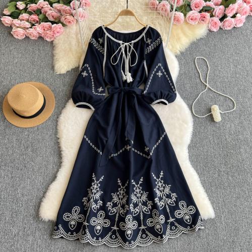 Polyester Waist-controlled & A-line One-piece Dress PC