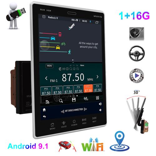 9.5 inch Double 2Din Car Stereo Radio Android 10.1 GPS WiFi FM Touch Screen + Camera