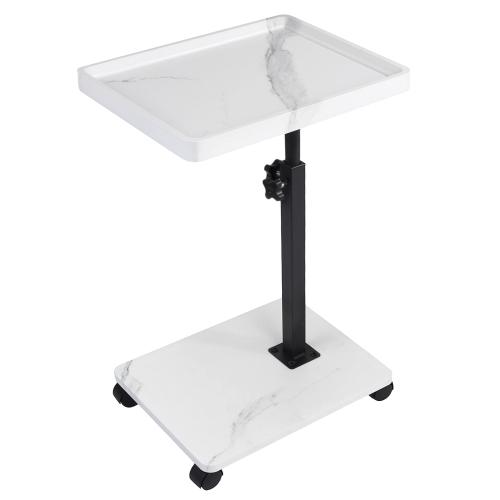Medium Density Fiberboard & Steel Tube adjustable Side Table durable white PC