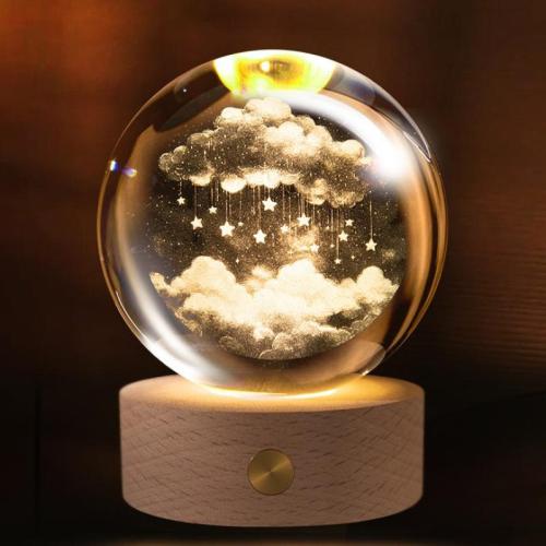 Crystal & Solid Wood Table Decoration Night Lights with LED lights  PC