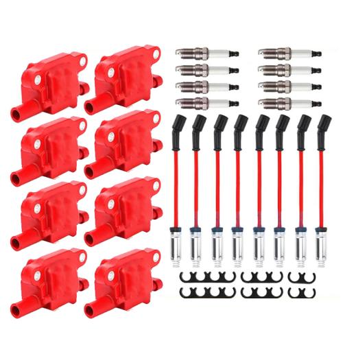 High Performance Ignition Coil & Spark Plug & Wire For Chevy GMC 5.3L 6.2L UF413