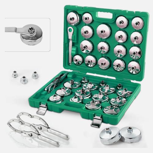 35Pcs Oil Filter Socket Wrench Cup Type Cap Removal Set