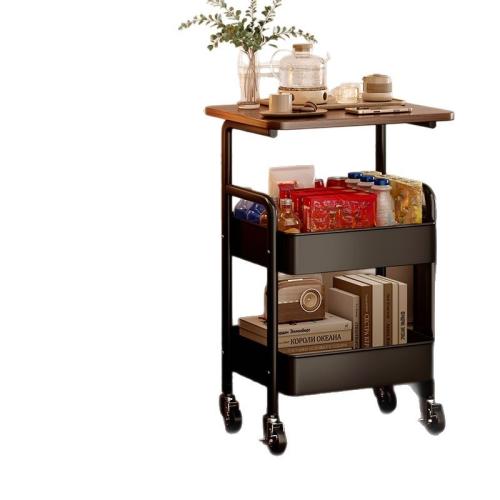 Medium Density Fiberboard & Carbon Steel & Glass Tea Table durable & with caster PC