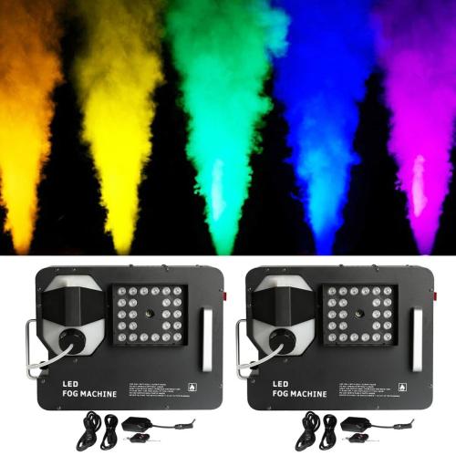 2PCS Fog Smoke Machine DMX RGB 24LED Stage Light Effect Vertical Sprayer Remote