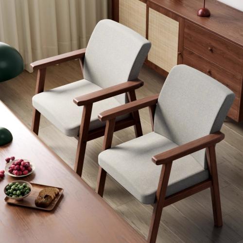 Solid Wood & Cotton Linen Casual House Chair PC