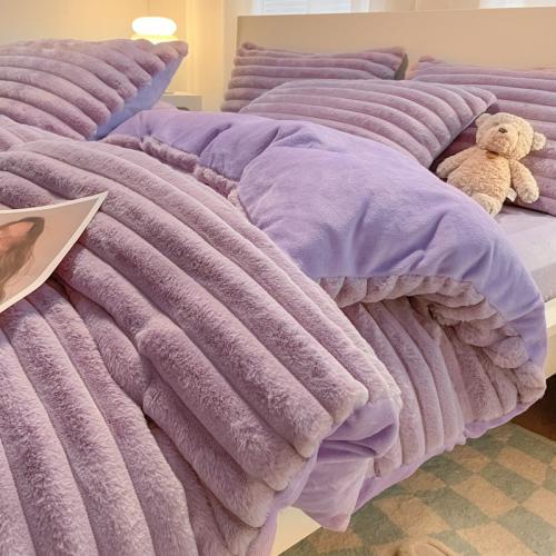 Flannel Bedding Set & washable Dayestuff Solid Set