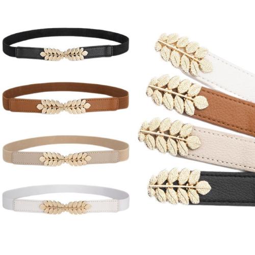 Aleación de acero & Cuero de la PU Cinturón de moda, más colores para elegir,  trozo