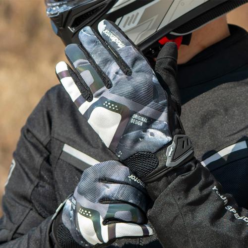 Microfiber PU Synthetic Leather & Polyester Riding Glove can touch screen & anti-skidding & breathable Pair