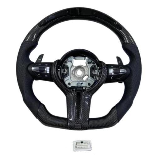 Carbon Fiber Steering Wheel FOR BMW F30 F32 Series MSport With Paddle Shifts LED