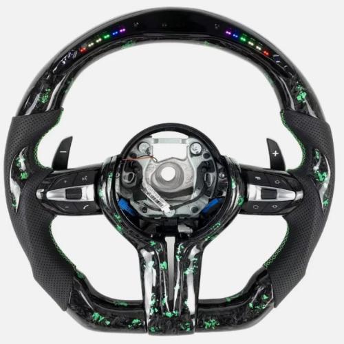 LED Forged Carbon Steering Wheel For BMW M3 M5 M6 F01 F02 F06 F10 F12 F15 F16 F30