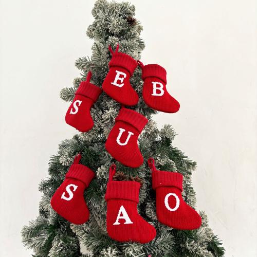 Polyester English Christmas Suger Bag christmas design red PC