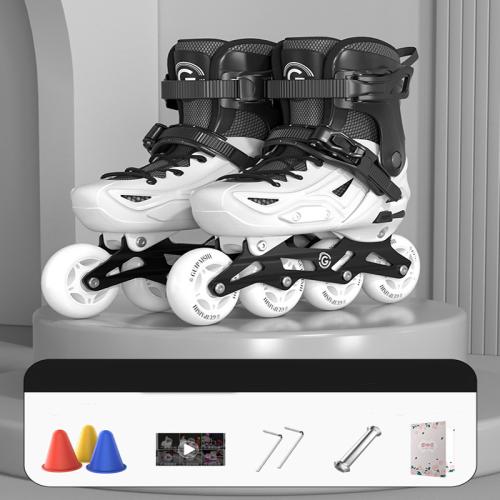 Rubber & Mesh Fabric & PU Leather adjustable Roller Skates Pair