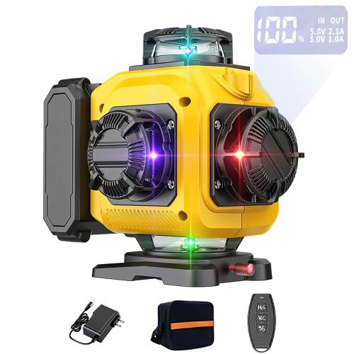 16 Lines 4D Laser Level Automatic 360 degree Horizontal & Vertical Power Lines Laser Levels Power Display