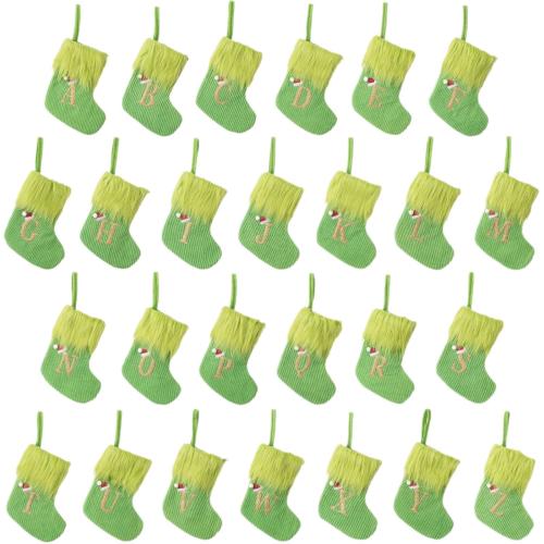 Adhesive Bonded Fabric & Polyester Christmas Decoration Stocking & christmas design green PC