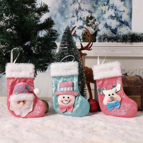 Cloth Christmas Decoration Stocking christmas design mixed colors Lot