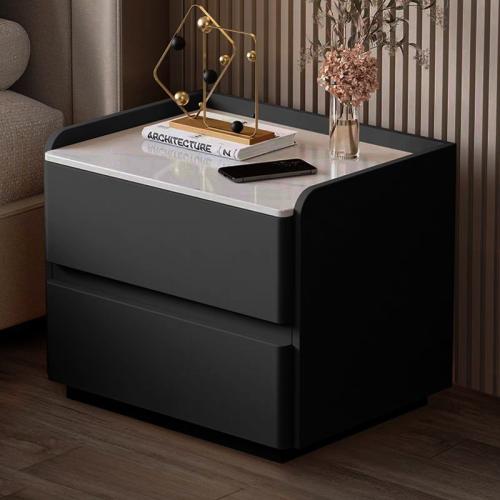 Pierre frittée & Bois massif Cabinet de chevet Solide pièce