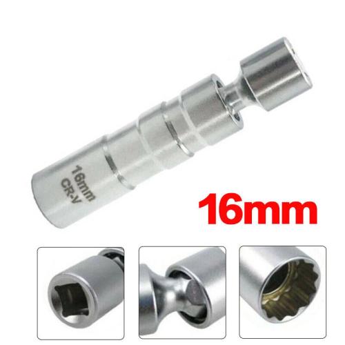 16mm Magnetic Thin Wall Swivel Spark Plug Socket Removal Tool 12 Pt 3/8 inch Drive/