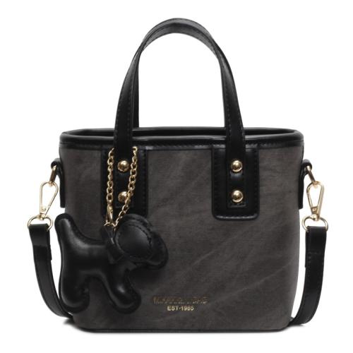 PU Leather Bucket Bag Crossbody Bag with hanging ornament & sewing thread PC