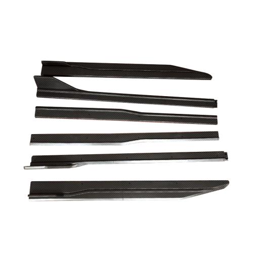 6Pcs For 2024+ Mustang Side Skirt Extension Splitters Carbon Fibre texture