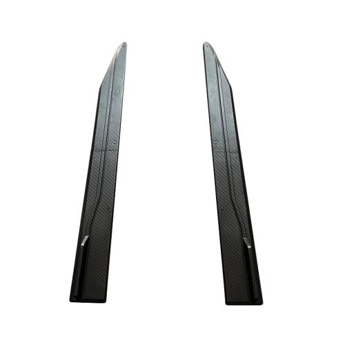 For 2024+ Mustang Side Skirt Extension Splitters Carbon Fibre texture